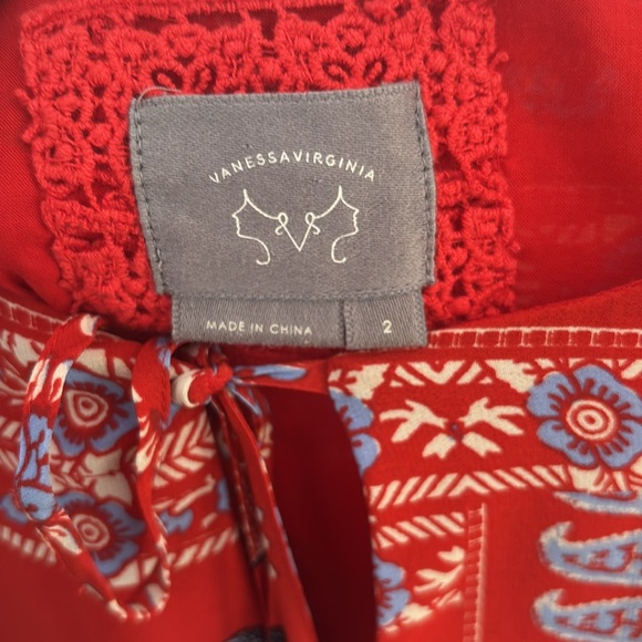 Red pattern VanessaVirginia dress (Anthropologie) - Picture 2 of 5